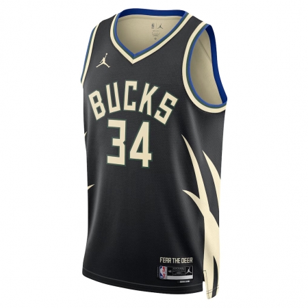 Jordan Brand Milwaukee Bucks Giannis Antetokounmpo Black Jersey - Statement Edition