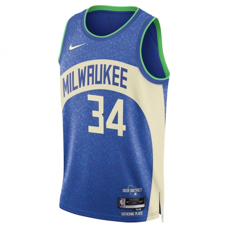 Nike Milwaukee Bucks Giannis Antetokounmpo Blue Jersey - City Edition