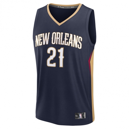 Fanatics New Orleans Pelicans Yves Missi Navy Jersey - Icon Edition