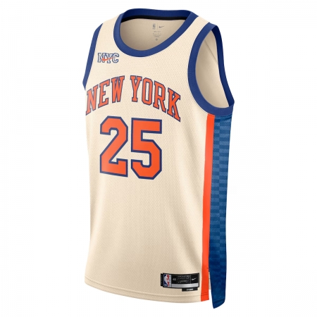 Nike New York Knicks Mikal Bridges Cream Jersey - City Edition