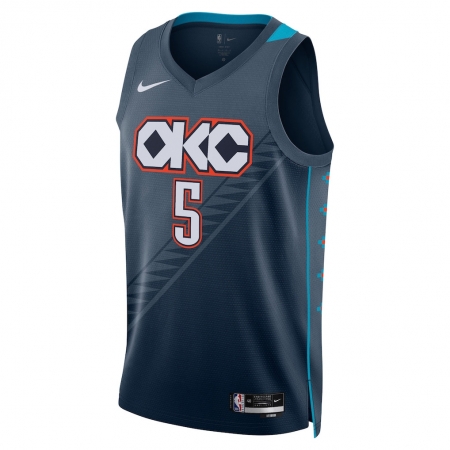 Nike Oklahoma City Thunder Luguentz Dort Navy Jersey - City Edition