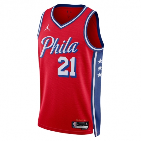 Jordan Brand Philadelphia 76ers Joel Embiid Red Jersey - Statement Edition