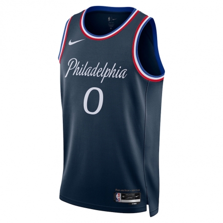 Nike Philadelphia 76ers Tyrese Maxey Navy Jersey - City Edition