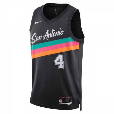 Nike San Antonio Spurs De'Aaron Fox Black Jersey - City Edition