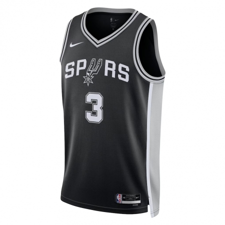Nike San Antonio Spurs Keldon Johnson Black Jersey - Icon Edition
