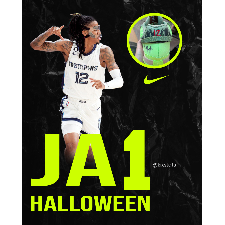 Now making the way to the "Grinch" influence circle, it's Ja Morant's signature line with the upcoming Nike Ja 1 "Halloween".